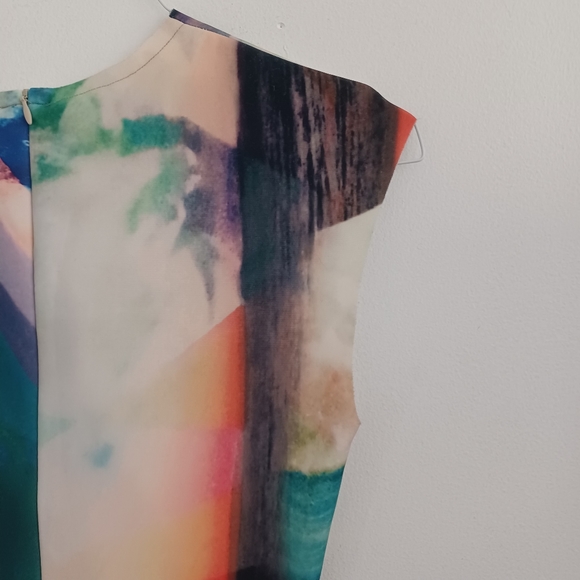 NWT Zara Watercolor Neoprene Mheath Scuba Bodycon Dress sz S - Picture 11 of 16